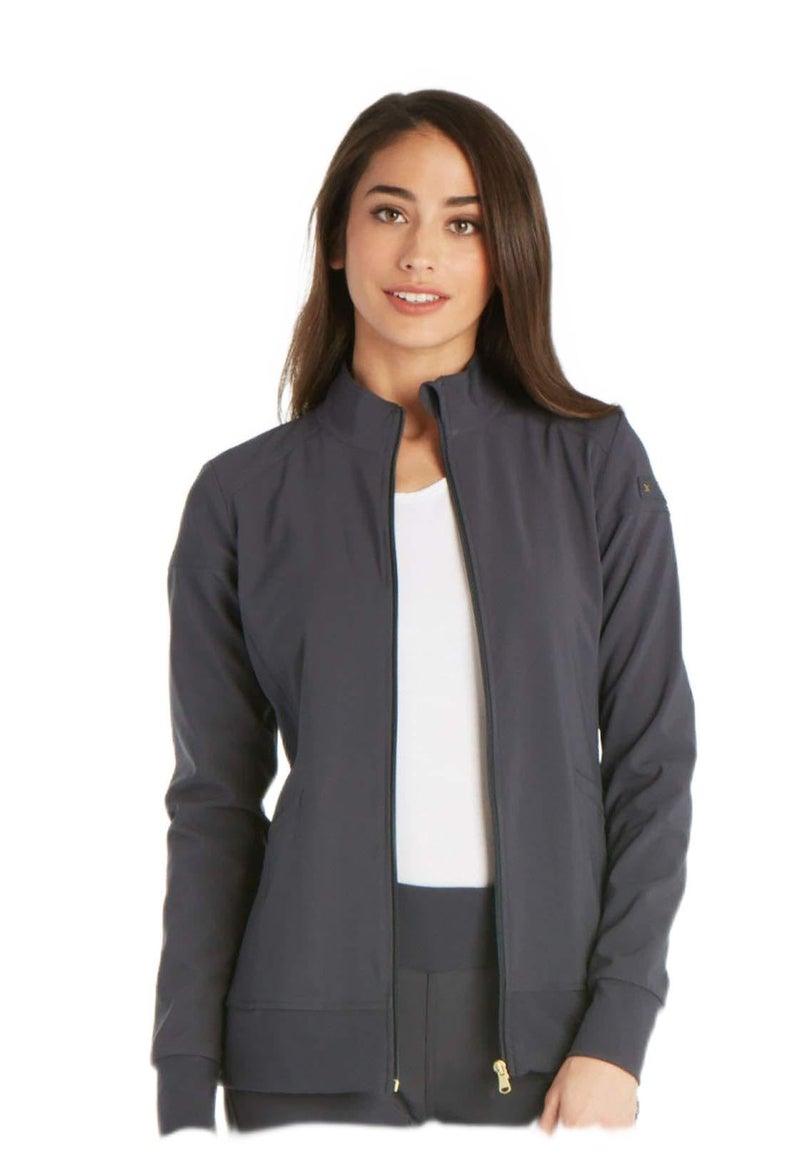 Cherokee iFlex CK303 Zip Front Warm-Up Jacket Pewter M - Image 1